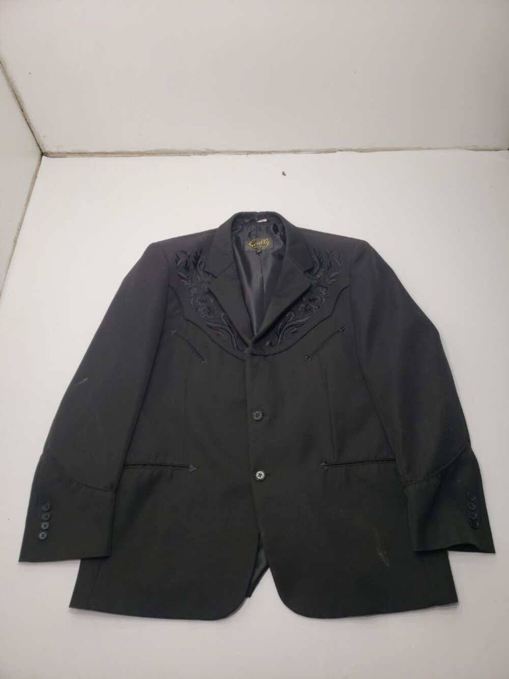 Scully Black Western Embroidered Blazer Cowboy Dress Jacket Mens Size 44